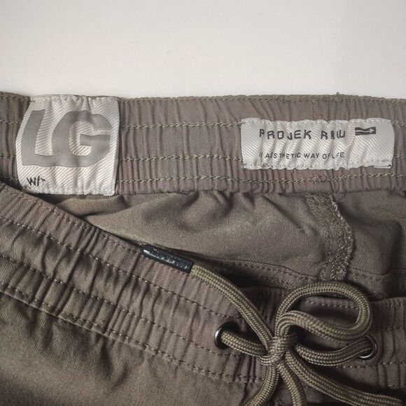 Projek Raw Men's Army Green Joggers Pants Tapered Leg Drawstring Size Lg - Picture 2 of 11